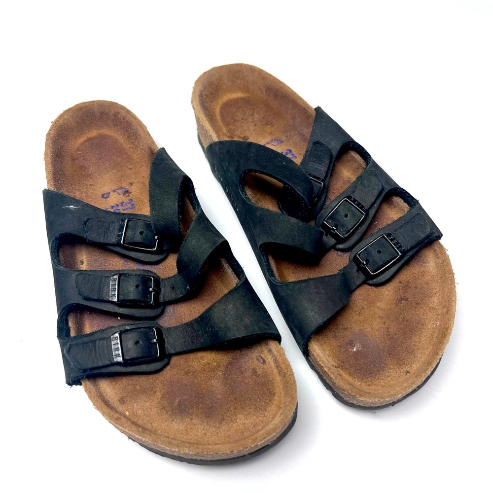 Black three strap Birkenstocks